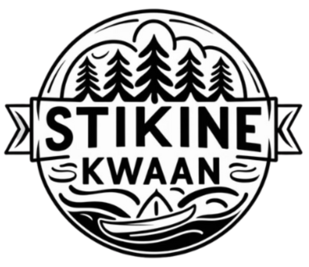 Stikine Kwaan Logo with Canoe, Water, and Trees